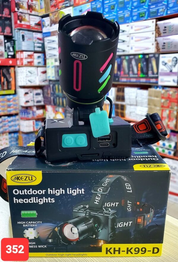 كشاف رأس زووم ٢ بطارية ١ لمبة سينسور شحن تايب c 256-212-AH